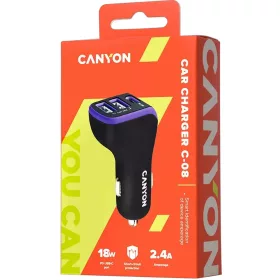 Autós töltő 3xUSB 2400mA Canyon C-08