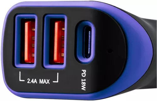 Autós töltő 3xUSB 2400mA Canyon C-08