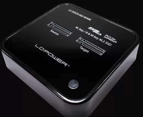 USB 3.2 M.2 NVMe dokkoló és klónozó állomás LC-Power LC-Dock-M2-NVMe