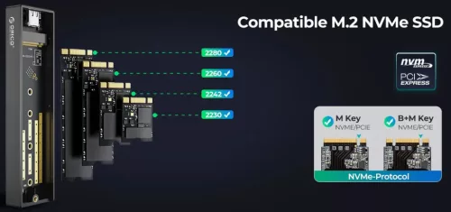 M.2 NVMe ház  USB 3.1 Orico TCM2-C3-BK-BP
