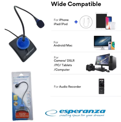 Asztali mikrofon Esperanza Chat EH130B