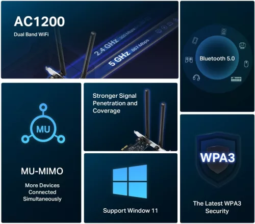 PCIe Wi-Fi Mercusys MA30E AC1200