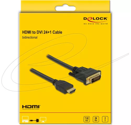 HDMI-DVI kábel (2k) 2m Delock 85654