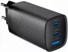 Telefon töltő 67W  1xUSB + 2xUSB-C Gembird GaN TA-UC-PDQC65-01-BK