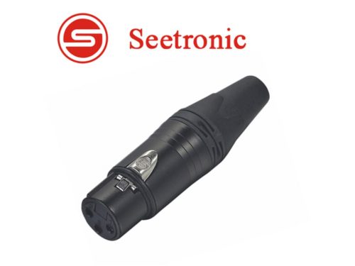 Seetronic SC3FXX-BG XLR lengő mama csatlakozó, 3 pólusú, (fekete, aranyozott érinkezővel)