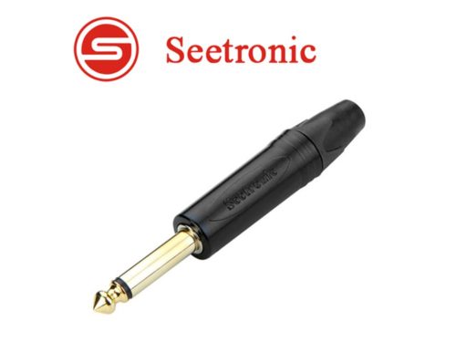 Seetronic SP2X-BG Mono 6,3 jack dugó aranyozott (fekete)