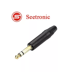 Seetronic SP3X-BG Sztereo 6,3 jack dugó aranyozott (fekete)