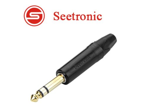 Seetronic SP3X-BG Sztereo 6,3 jack dugó aranyozott (fekete)