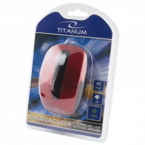 Titanum TM108R Barracuda 3D USB piros optikai egér