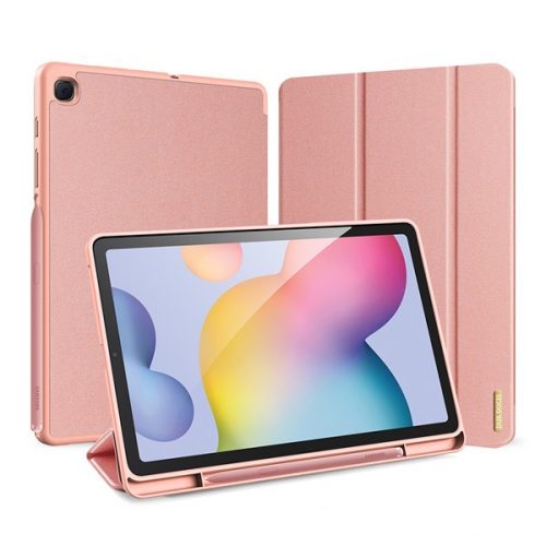 Samsung Galaxy Tab S6 Lite 10.4 (2020 / 2022 / 2024) SM-P610 / P615 / P613 / P619 / P620 / P625, mappa tok, Trifold, érintőceruza tartó, Dux Ducis Domo, rózsaszín