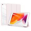 Apple iPad 10.2 (2019 / 2020 / 2021), mappa tok, Smart Case, légpárnás sarok, közepesen ütésálló, érintőceruza tartó, átlátszó hátlap, Dux Ducis Toby, rózsaszín