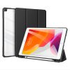 Apple iPad 10.2 (2019 / 2020 / 2021), mappa tok, Smart Case, légpárnás sarok, közepesen ütésálló, érintőceruza tartó, átlátszó hátlap, Dux Ducis Toby, fekete