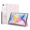 Samsung Galaxy Tab S6 Lite 10.4 (2020 / 2022 / 2024) SM-P610 / P615 / P613 / P619 / P620 / P625, mappa tok, Trifold, légpárnás sarok, közepesen ütésálló, érintőceruza tartó, átlátszó hátlap, Dux Ducis Toby, rózsaszín