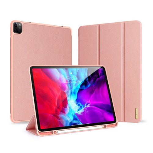 Apple iPad Pro 12.9 (2020), mappa tok, Smart Case, érintőceruza tartó, Dux Ducis Domo, rózsaszín