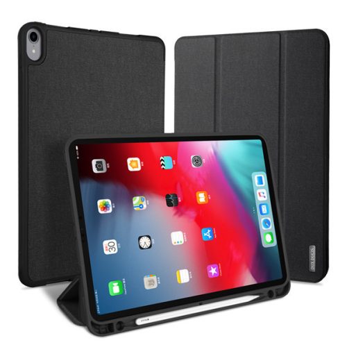 Apple iPad Pro 12.9 (2017), mappa tok, Smart Case, érintőceruza tartó, Dux Ducis Domo, fekete