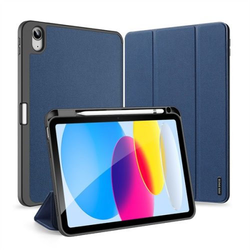 Apple iPad 10.9 (2022) / iPad 11 (2025), mappa tok, Smart Case, érintőceruza tartó, Dux Ducis Domo, sötétkék