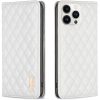 Xiaomi 12 Lite, Oldalra nyíló tok, stand, kártyatartóval, 3D rombusz minta, Wooze Pillow, fehér