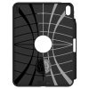 Apple iPad 10.9 (2022), Szilikon tok, Spigen Rugged Armor, Apple Pencil tartóval, karbon minta, fekete