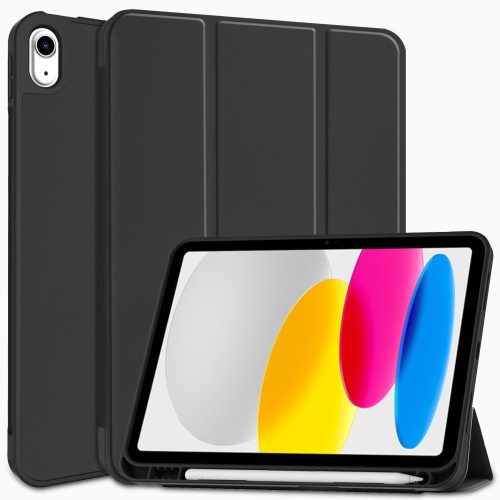 Apple iPad 10.9 (2022) / iPad 11 (2025), mappa tok, Apple Pencil tartóval, Smart Case, fekete
