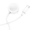 Apple Watch töltő, USB Type-C kábellel, 120 cm, 1.75W, mágneses, Borofone BQ13C, fehér