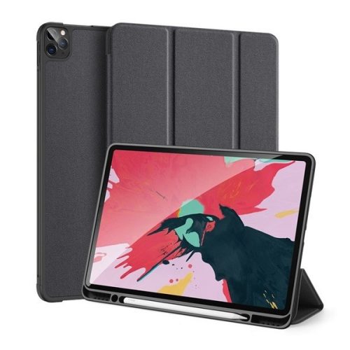 Apple iPad Pro 12.9 (2020), mappa tok, Smart Case, érintőceruza tartó, Dux Ducis Domo, fekete