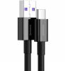 USB töltő- és adatkábel, USB Type-C, 200 cm, 6000 mA, 66W, törésgátlóval, gyorstöltés, Baseus CATYS-A01, fekete