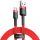 USB töltő- és adatkábel, USB Type-C, 50 cm, 3000 mA, törésgátlóval, gyorstöltés, cipőfűző minta, Baseus Cafule CATKLF-A09, piros