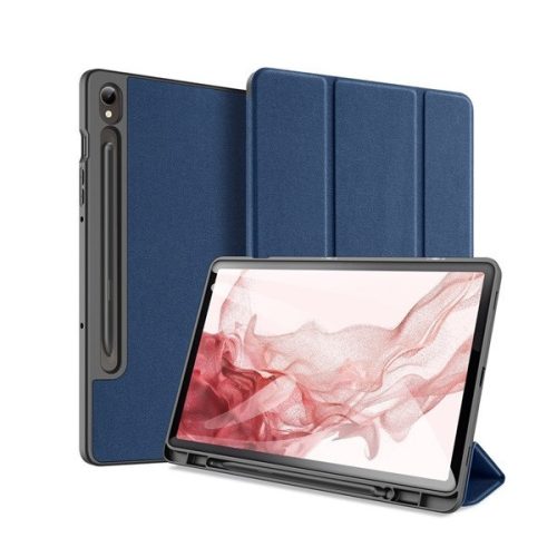 Samsung Galaxy Tab S9 11.0 SM-X710 / X716B, mappa tok, Trifold, érintőceruza tartó, Dux Ducis Domo, sötétkék