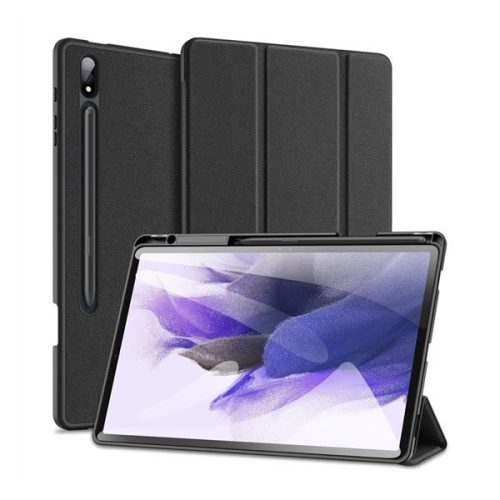 Samsung Galaxy Tab S9 Plus 12.4 / Tab S10 Plus 12.4 SM-X810 / X816B / X820 / X826B, mappa tok, Trifold, érintőceruza tartó, Dux Ducis Domo, fekete