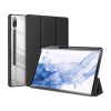 Samsung Galaxy Tab S9 Plus 12.4 / Tab S10 Plus 12.4 SM-X810 / X816B / X820 / X826B, mappa tok, Trifold, légpárnás sarok, közepesen ütésálló, S-Pen tartóval, átlátszó hátlap, Dux Ducis Toby, fekete