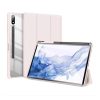 Samsung Galaxy Tab S9 Plus 12.4 / Tab S10 Plus 12.4 SM-X810 / X816B / X820 / X826B, mappa tok, Trifold, légpárnás sarok, közepesen ütésálló, S-Pen tartóval, átlátszó hátlap, Dux Ducis Toby, rózsaszín