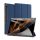 Samsung Galaxy Tab S9 Ultra 14.6 / Tab S10 Ultra 14.6 SM-X910 / X916B / X920 / X926B, mappa tok, Trifold, érintőceruza tartó, Dux Ducis Domo, sötétkék