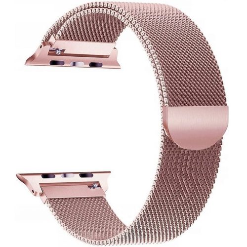 Apple Watch 4-6, SE, SE (2022) (38 / 40 mm) / Watch 7-9 (41 mm) / Watch 10 (42 mm), fém pótszíj, milánói stílus, TP MilaneseBand, vörösarany