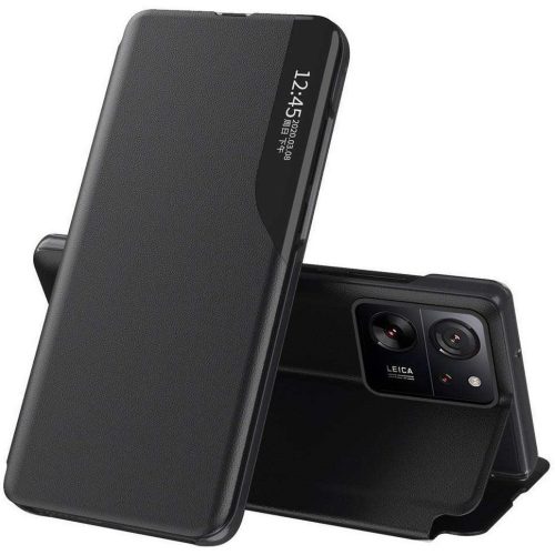 Xiaomi Redmi Note 14 Pro 5G (Global) / Poco X7, Oldalra nyíló tok, stand, hívás mutatóval, Wooze FashionBook, fekete