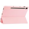 Samsung Galaxy Tab S9 FE (10.9) / Tab S10 FE (10.9) SM-X510 / X516B / X520 / X526, mappa tok, közepesen ütésálló, érintőceruza tartó, érintőceruza nélkül, Trifold, TP SC Pen Holder, rózsaszín