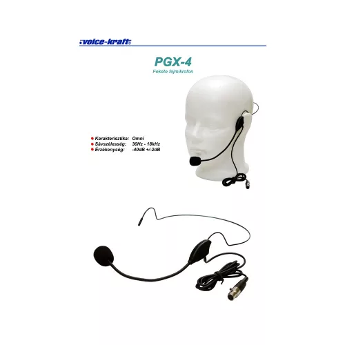 PGX4 Fejmikrofon, fekete