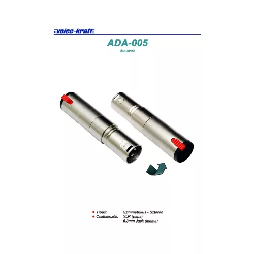 ADA-005 6,3 Jack(m) - XLR(p) átalakító, sztereó