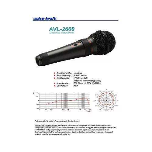 AVL-2600 Dinamikus mikrofon