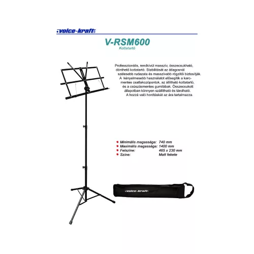 V-RSM600 Kottatartó, fekete, táskával