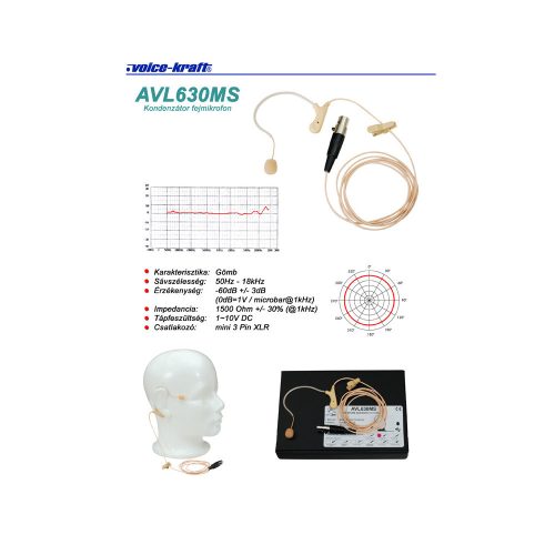 AVL-630MS Kondenzátor fejmikrofon