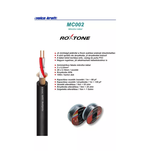 MC002 Ø 6mm mikrofonkábel (fekete)