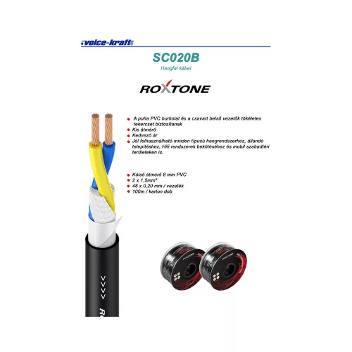 SC020B 2x1,5 Hangfalkábel