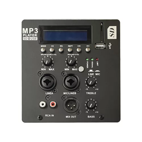 YAC-15A Bi-Amp Aktív hangfal 500/1000W, 15" + Bluetooth + MP3, SD