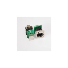   WorldMix RJ45 átvezető – RJ45 aljzat - RJ45 aljzat, "D" hátba szerelve, fekete